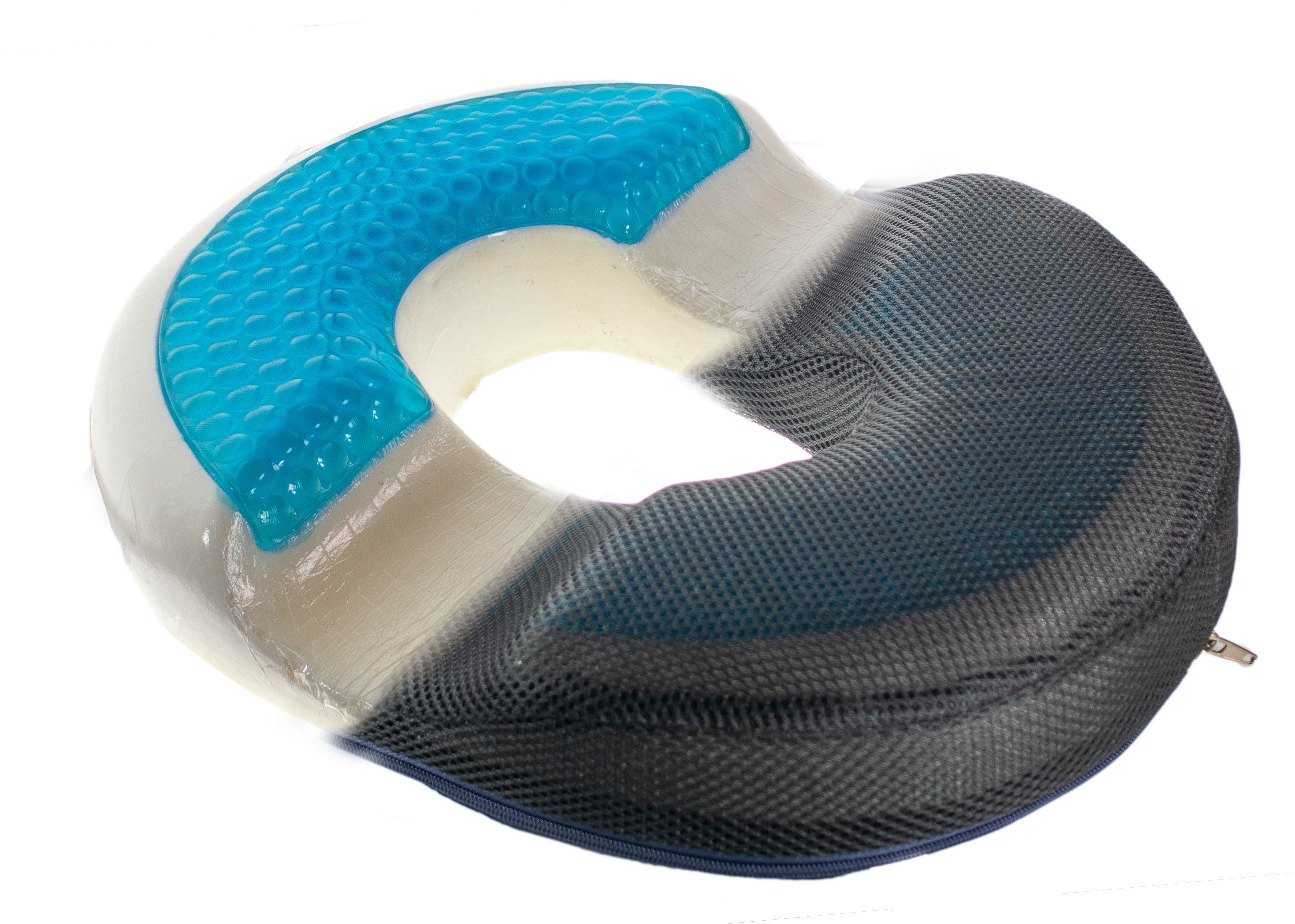 Orthopedic Donut Seat Cushion with Cooling Gel Infused Memory Foam - Ergonomic Pressure Pain Relief For Coccyx, Tailbone, and Hemorrhoid Pain - Comfortable Seat Pillow - Black